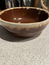 VTG  Monmouth Brown Drip Maple Leaf Pottery Salad/Chili Soup Bowl - $7.92