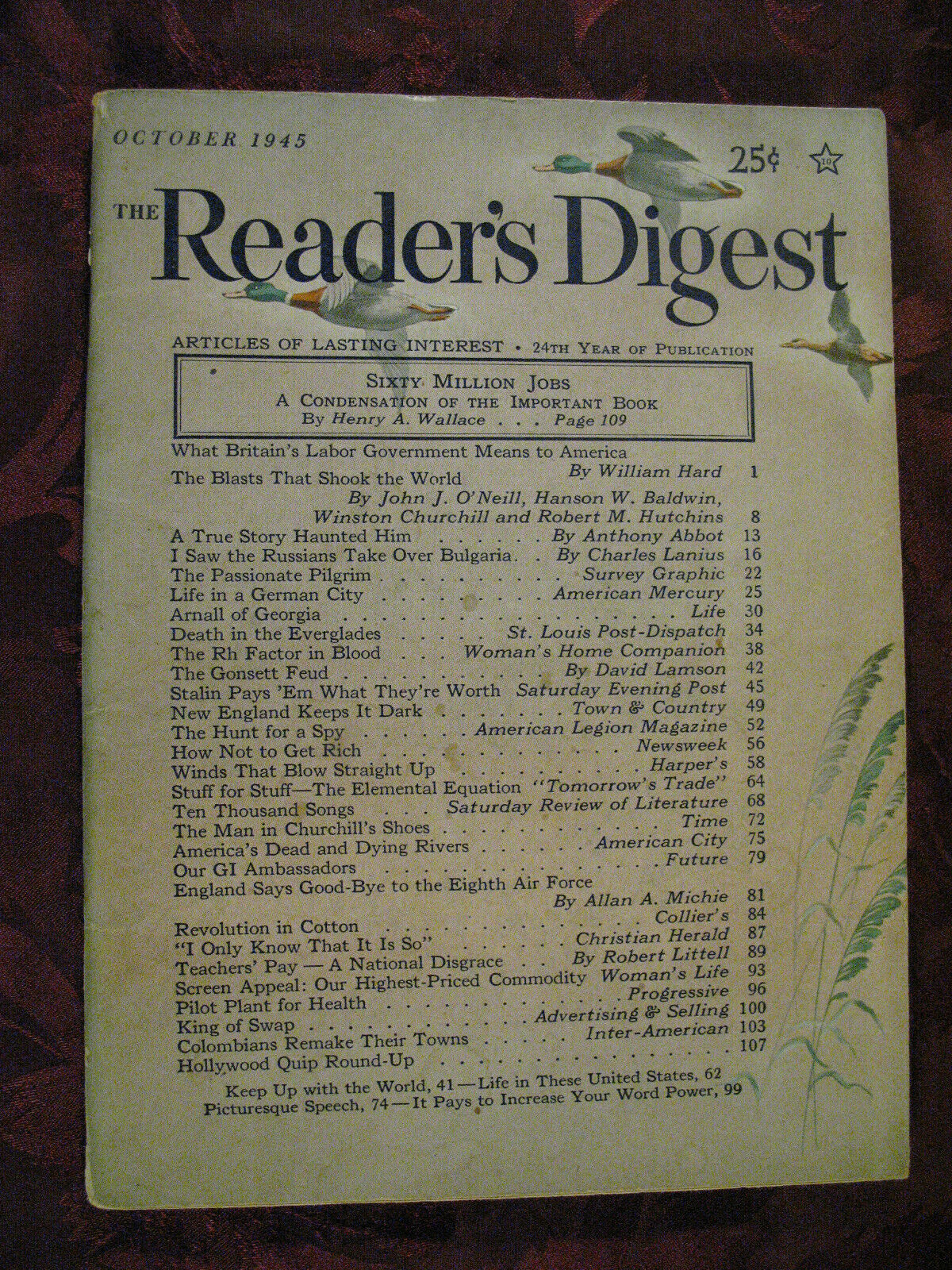 Primary image for Reader's Digest October 1945 Atomic Bomb Peter Drucker Anthony Abbot John O'Neil