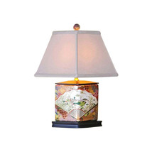 Chinese Porcelain Satsuma Style Diamond Shaped Vase Table Lamp 16&quot; - $196.91