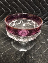 VINTAGE INDIANA GLASS KINGS CROWN THUMBPRINT Champagne Glasses Ruby Red - $4.95