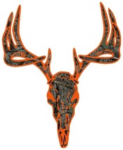 Deer Skull Orange and Camo Sticker Decal (Select your Size) - £2.25 GBP+