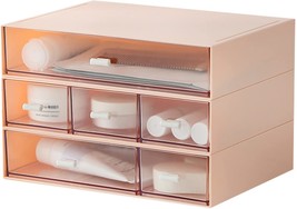 Milulugo Desk Organizer With 6 Drawers, Makeup Organizer, Plastic Makeup - £31.86 GBP