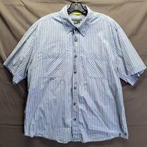 Royal Robbins Shirt Mens XL Button Up Short Sleeve Blue Plaid Hiking Outdoor - £18.09 GBP
