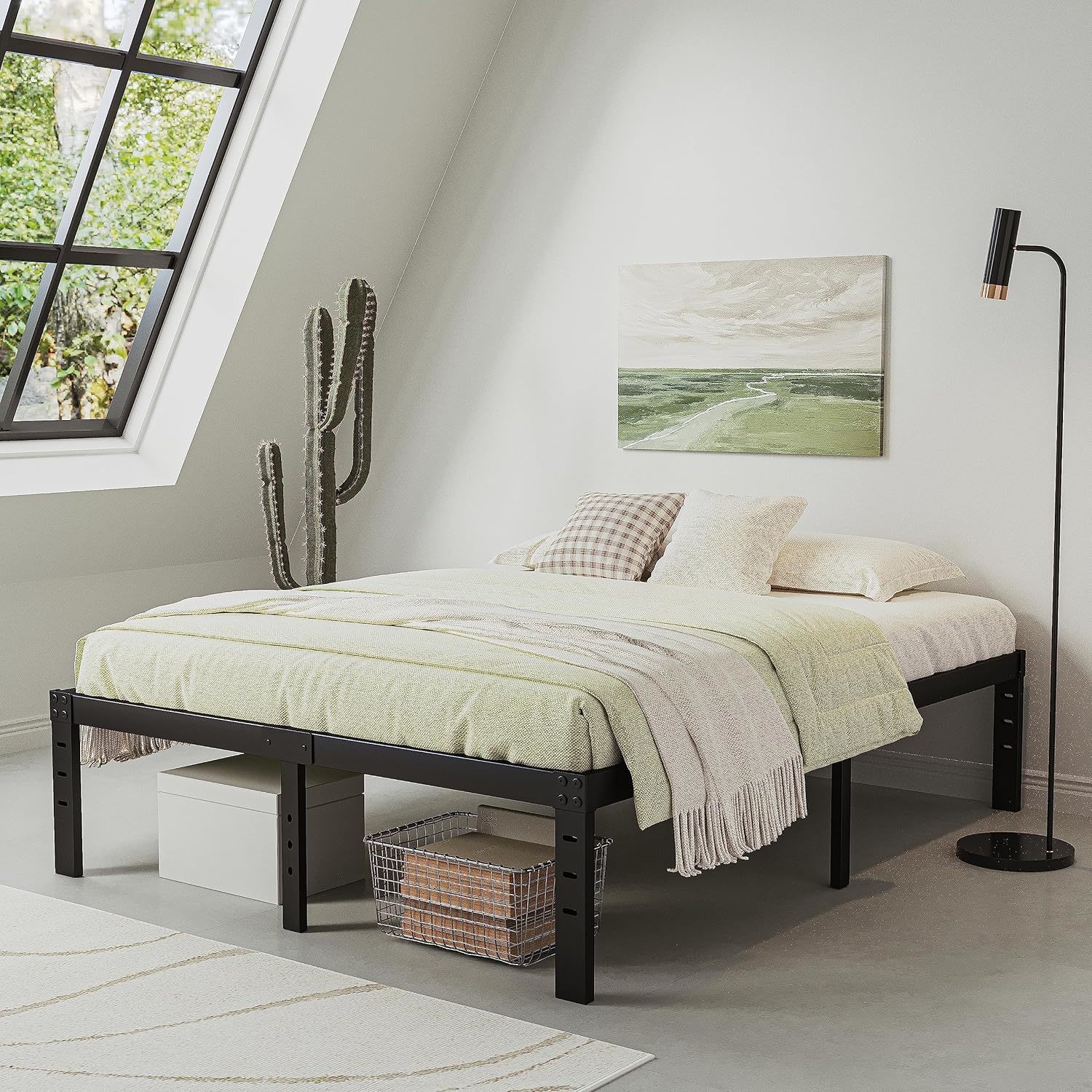 Bed-Frame-Queen, 14 Inch Metal Platform Bed-Frame No Box Spring Needed,,... - $72.97