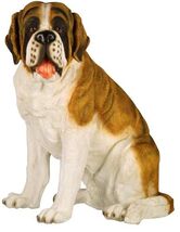 St. Bernard dog statue sculpture 24" fully painted in color - $682.11