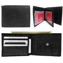 Mens Genuine Leather Wallet Bifold Id Window Credit Card Slot Bill Holde... - $19.99