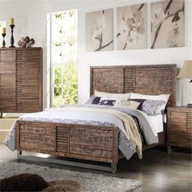 Acme Andria Queen Wooden Panel Bed In Reclaimed Oak - $572.99