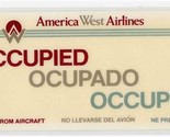 America West Airlines Occupied Ocupado Occupee Card  - $25.80
