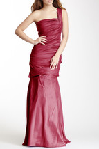 Dalia MacPhee Ruched One Shoulder Gown Sz 0 Wine - £93.83 GBP