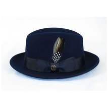 Men Bruno Capelo Hat Australian Wool Crushable Center Dent CHICAGO Ch302 Navy image 4