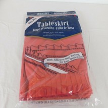 Plastic Table Skirt 29&quot; x 13&#39; Rectangle Disposable Real Red Adhesive Str... - $5.95