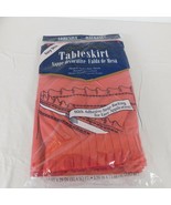 Plastic Table Skirt 29&quot; x 13&#39; Rectangle Disposable Real Red Adhesive Str... - $5.95