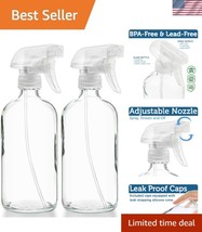 Set of 2 Refillable 16 oz Clear Glass Spray Bottles - Eco-Friendly and V... - $700.57 MXN