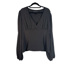 La Femme 4X  Black Long Sleeve Surplice Neck Blouse 4X - £53.41 GBP