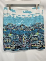 Talbots Colorful Skirt Wearable Art Venice Print Texture Lined Stretch Cotton 10 - £25.99 GBP