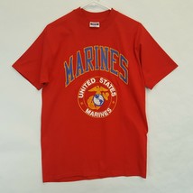 Vtg Marines USMC Military Hanes 50 50 Red Sz L T Shirt USA Made 80s 90s - £18.94 GBP