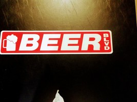 Long Large Vinyl Street Sign Beer BLVD Boulevard 5&quot;X23&quot; - $5.24+