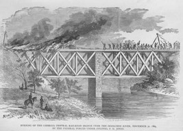 Burning the Georgia Central Railroad Bridge over Ogeechee River by Federal Force - £15.62 GBP