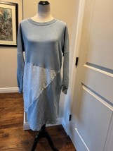 Diesel Ice Blue Sweatshirt Dress Denim Inserts SZ L EUC VTG - $49.50