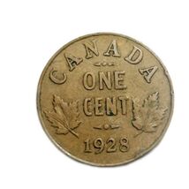 1928 Canada Small One Cent Coin Circulated VG - $1.62