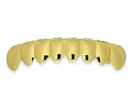 Bottom Grillz Piece Custom Fit 8 Teeth 14k Gold Plated Hip Hop Cap Lower... - £8.12 GBP