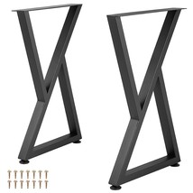 VEVOR Metal Table Legs, 28x18 inch Desk Legs, Set of 2, Heavy Duty Bench Legs, Z - £84.05 GBP