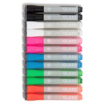 U Brands Liquid Glass Markers, Bullet Tip, Assorted Colors, 12 Count - £23.58 GBP