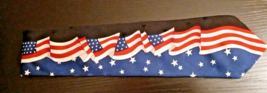 Waving American Flag Men&#39;s Red, White and Blue NeckTie 52&quot; long 4&quot; Wide Stars - £9.08 GBP