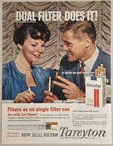 1959 Print Ad Tareyton Dual-Filter Cigarettes Happy Couple Smoking - £13.05 GBP