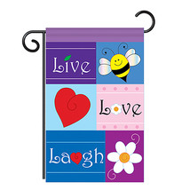 Welcome Live, Love, Laugh - Applique Decorative Garden Flag - G150041-P2 - £15.90 GBP