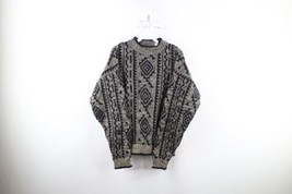 Vintage 90s Coogi Style Mens M Ed Bassmaster Southwestern Cosby Knit Dad Sweater - £47.33 GBP