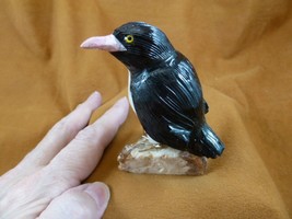 (Y-PEN-357) X Large Black Onyx Penguin Bird Gemstone Figurine Stone Carving Gem - £22.36 GBP