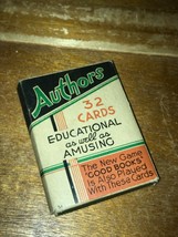 Rare Antique Russell AUTHORS 32 Cards Educational as well as Amusing with Black  - £35.45 GBP