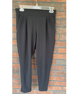 Black Cropped Pants Small Elastic Waist Stretch Gaucho Career Business S... - £2.87 GBP