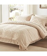 Queen Comforter Set, Beige Tufted Bed In A Bag 7 Pieces With Comforters ... - £65.12 GBP