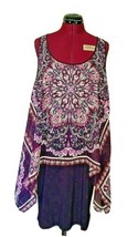 SLNY Shift Dress Multicolor Women Purple Paisley Size 12 Sleeveless Scoo... - $38.61