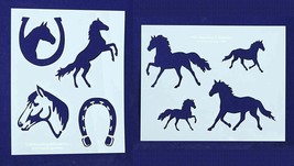 Horse- 2 Pieces-Stencil -Mylar 14 Mil 17.5" H X 14" W - Painting/Crafts/Template - £27.72 GBP
