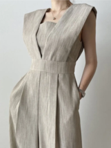 2023 Summer Korean Fashion Sleeveless High Waist Jumpsuit - £40.29 GBP