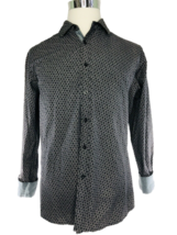 SAHARA CLUB Men&#39;s Shirt Gambler Dice Button Down Long Sleeve Black White... - £21.14 GBP