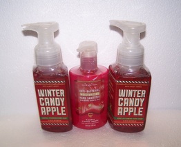 Bath &amp; Body Works Winter Candy Apple Gentle Foaming Hand Soap Wash Set 3 Piece  - £18.86 GBP