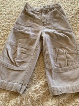 Cherokee Boys Beige Corduroy Pants Snap Button Pockets 18 Months - $4.90