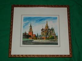 Rynek Starego Miasta Old Town Market Red Square Moscow Russia Ussr Painting Art - £48.16 GBP