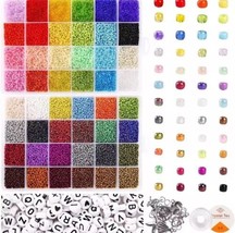 UOONY 35250 48 colors Glass Seed Beads for Jewelry Making Kit, 250Pcs Alphabet L - £11.50 GBP