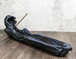Hallowed Death Grim Reaper In Dark Cloak Master Wizard Incense Burner Fi... - $384.34 MXN