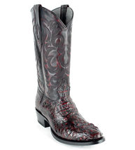 Los Altos Cherry Handmade Genuine Crocodile Hornback Round Toe Cowboy Boot - $439.99+
