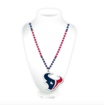 HOUSTON TEXANS  NFL MARDI GRAS SPORT BEADS NECKLACE WITH MEDALLION - £9.72 GBP