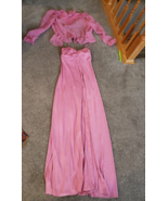 Vintage Rare 1970s 80&#39;s 70&#39;s Femmes Robe Habillée Rose W / Pur Dentelle ... - $37.98