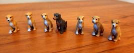 Set 7 Rubber Mini Dogs 1&quot; - £7.87 GBP