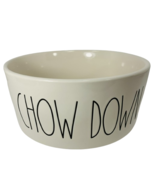 Rae Dunn CHOW DOWN Dog Bowl Pet Dish XL 8&quot; White Artisan by Magenta AS I... - £22.29 GBP