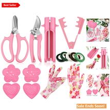 14-Piece Pink Garden Floral Pruning and Thorns Removal Kit for Florists ... - $53.41